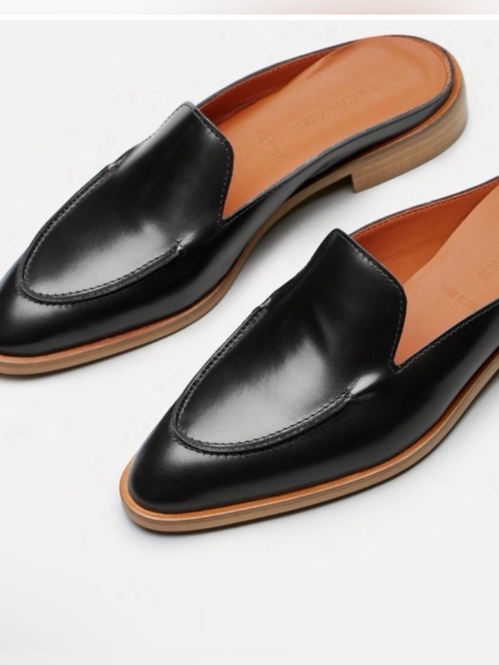 Everlane Womens The Modern Loafer Mule Black sz 8 1/2